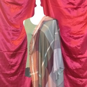 Multi color sheer soft blanket scarf